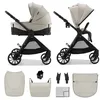 Image de Poussette 2 en 1 Kinderkraft VESTO 2 nacelle ventilée 3 zones siège réversible suspension roues 8/11 pluie couvre-pieds beige