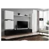 Image de Ensemble meuble TV mural - Switch VIII - 280 cm x 180 cm x 40 cm - Blanc et noir