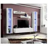 Image de Meuble TV - Fly II - 260 cm x 190 cm x 40 cm - Blanc - Vitrine suspendue avec étagères
