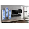 Image de Ensemble meuble TV mural - Switch XIII - 330 cm x 160 cm x 40 cm - Blanc et noir
