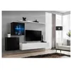 Image de Ensemble meuble TV mural - Switch XV - 250 cm x 150 cm x 40 cm - Noir et blanc