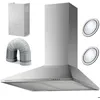 Image de Hotte de cuisine cheminée inox - JANSHOP - 60 cm - Modèle BT-213 - 350 m3/h - 64 dB - Commande par boutons