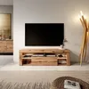 Image de Meuble TV - Selsey - Bianko - 140 cm - Chêne Lancaster - LED - Style Moderne