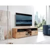 Image de Meuble TV / Meuble de salon - MARIO - 140 cm - effet chêne wotan - sans LED - 4 niches ouvertes - 2 compartiments fermés