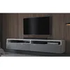 Image de Meuble TV - SELSEY - Rednaw - 180 cm - blanc mat & gris brillant - 2 niches ouvertes 2 tiroirs