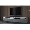 Image de Meuble TV - SELSEY - REDNAW - 180 cm - blanc mat/gris brillant - avec LED