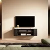 Image de Meuble TV - WERI - 100 cm - noir - style moderne