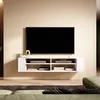 Image de Meuble TV - WERI - 140 cm - blanc - style moderne