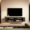 Image de Meuble TV - WERI - 140 cm - noir - style moderne