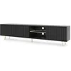 Image de Meuble TV - SELSEY - BELLO - 175 cm - noir - avec LED