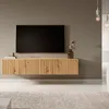 Image de Meuble TV - TELIRE - Meuble TV 140 cm en chêne artisan avec façade fraisée