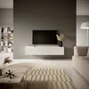 Image de Meuble TV - VELDIO - 140 cm blanc avec façade fraisée