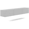 Image de Meuble TV suspendu 3 portes 180x35x296 cm blanc - DALLYN