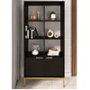 Image de Bibliothèque 2 portes 80x40x1713 cm noir et métal doré - AUZTY