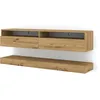 Image de Meuble TV suspendu ARTISAN - Duo 160 cm - Bois - Contemporain