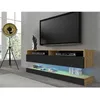 Image de Meuble TV DUO suspendu chêne artisan / noir mat