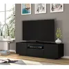 Image de Meuble tv universel Aura 150 cm à poser ou suspendu noir mat avec LED