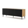 Image de Meuble TV - AC-DÉCO - Ravenna - 3 portes en bois - Noir et beige - L 150 x P 42 x H 56 cm