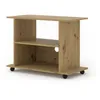 Image de Meuble TV - AC-Déco - Yogi - Beige - L 80 cm - Sur roulettes - 2 étagères ouvertes