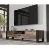 Image de Meuble TV buffet NUKA 200 cm chêne grange sur pied
