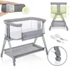 Image de Lit cododo bébé 3en1 LIONELO Luna - Berceau - 4 x Roulettes - Matelas inclus - Hauteur et inclinaison réglables - Gris