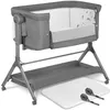 Image de Lit bébé cododo 3en1 LIONELO Leonie Plus - Berceau - Réglable en hauteur et inclinaison - Matelas haute densité - Gris