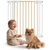 Image de Barrière de sécurité bébé LIONELO Truus Slim - 75-105 cm - Fixation par pression Sans perçage - Blanc/Bois