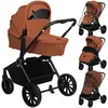 Image de Poussette combinée 2en1 LIONELO Mika Plus - Naissance jusquà 22kg - Pack poussette Duo Nacelle et accessoires - Terre cuite