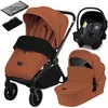 Image de Poussette 3 en 1 LIONELO Mika Plus - Jusquà 22kg - Pack poussette Trio Nacelle Cosi et Accessoires - Terre cuite