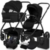 Image de Poussette combinée 3en1 LIONELO Meril - Pack poussette Nacelle Siege auto sac et accessoires - Noir