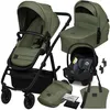 Image de Poussette combinée 3en1 LIONELO Amber Plus - Pack poussette Nacelle Siege auto sac et accessoires - Vert
