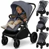 Image de Poussette bébé compacte LIONELO Mika Plus - Imperméable - Peut être plié avec le siège - Grandes roues en caoutchouc - Gris