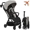 Image de Poussette ultra-compacte LIONELO Julie Air - Pliage automatique - Compatible avion - Jusquà 22kg - Canopy UPF 50 - Beige