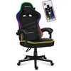 Image de Chaise gaming HUZARO FORCE 4.4 LED RVB Noir Hauteur réglable Support Lombaire Têtière Chaise bureau Ergonomique Pc gaming