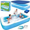 Image de Piscine gonflable familiale - JANSHOP - 305x183x56 cm - 3 anneaux gonflables - Parois souples - PVC robuste