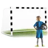 Image de But de football - JANSHOP - 300x200x120 cm - Noir et blanc - Acier de haute qualité - Maille durable - Montage facile