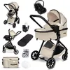 Image de GaGaDumi SoHo poussette combinée 3-en-1 i-Size nacelle & siège auto ultra légère 7 kg certifiée TÜV avec accessoires Beige