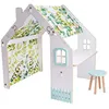 Image de Maisonnette pour enfant en bois Bianelli avec bureau - 114 x 93 x 120 cm - Blanc / Menthe