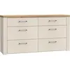 Image de Commode de chambre - 6 tiroirs - Décor Sable et Bois - L1563 x P413 x H831 cm - NELLEKE