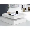 Image de Table basse plateau rotatif - Carré Blanc brillant - 78 x 78 x 36 cm - COFFEE