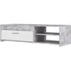 Image de Meuble TV PILVI - Blanc et béton clair - Contemporain - L 120 x P 421 x H 318 cm