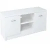 Image de Meuble TV Blanc - Banc TV Table TV avec 2 portes et 2 étagères - 120 x 41 x 36 cm