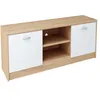 Image de Meuble TV Chêne de Sonoma - Banc TV Table TV avec 2 portes et 2 étagères - 160 x 41 x 36 cm