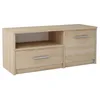 Image de Meuble TV Sonoma - Banc TV Table TV avec 1 porte et 2 étagères - 98 x 35 x 42 cm