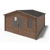 Image de Abri de jardin 25 m² - traité marron - porte double - Ép. 28 mm DOM596 - ALTANKA