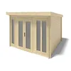Image de Abri de jardin en bois - 16m2 - 4x4m - Ep. 34mm - Couleur: naturel - DOM653