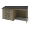 Image de Abri de jardin en bois - 1740m2 - 579x3m - Traité - Ep. 28mm - Couleur: vert - DOM718