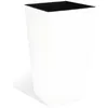 Image de Pot de fleur en plastique carré - Blanc - 62 cm de hauteur - Capacité de 49L - Bac intérieur de 23L