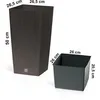 Image de Vase en plastique avec insert à laspect rotin - TERRA - Rato - 60 cm - Marron