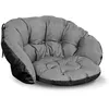Image de Coussin de jardin 122x40 cm pour balancelle suspendue nid de cigogne imperméable gris